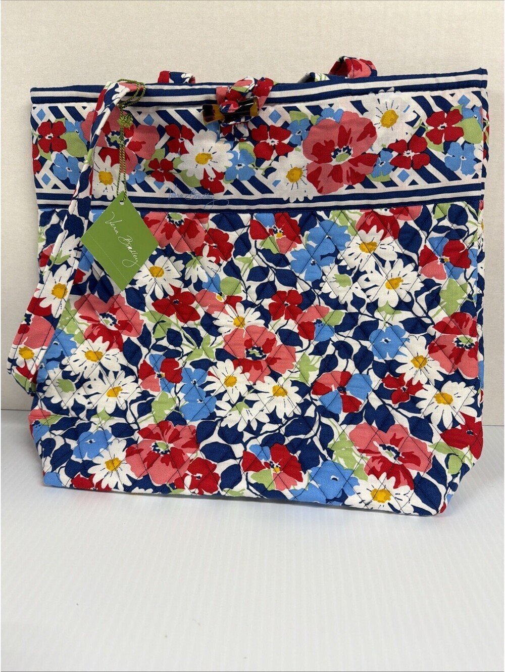 Vera Bradley Summer Cottage Large Shoulder Tote Bag Retired Pattern